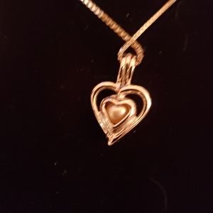 Lucas Lameth SS Heart in heart pearl necklace